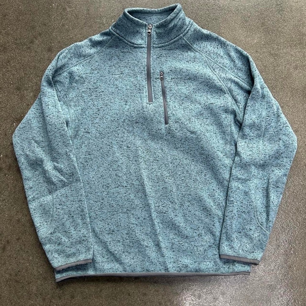 Royal Class Blue Knit Size Medium Quarter Zip Pullover Crewneck